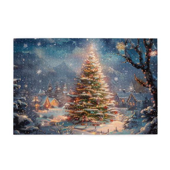 1000 PCS Gorgeous Christmas Tree 1000 Piece Puzzle For Adults,Modern Style Gorgeous Christmas Tree Wooden Puzzle,Stunning Artwork Of Adults,Impossible Hard Difficult Challenging Puzzles For Adults