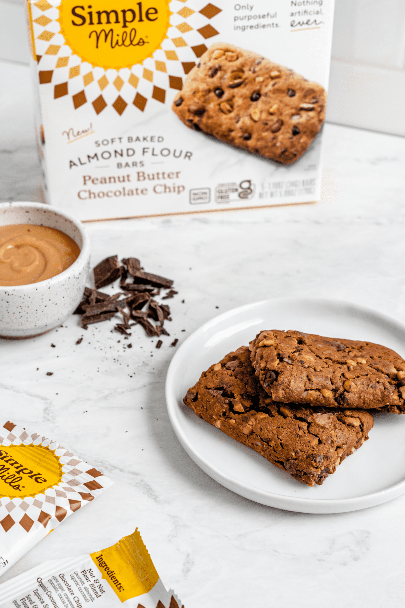 Simple Mills Peanut Butter Chocolate Chip Almond Flour Bars,