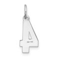 thumbnail image 2 of Auriga Fine Jewelry 14K White Gold Satin Number 4 Charm for Women (L-14.34 mm, W-7.11 mm), 2 of 6