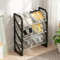thumbnail image 6 of 3 Tier Shoe Rack, Closet Metal Shoe Rack Organizer Heavy Duty, Stackable, Black, 6 of 8