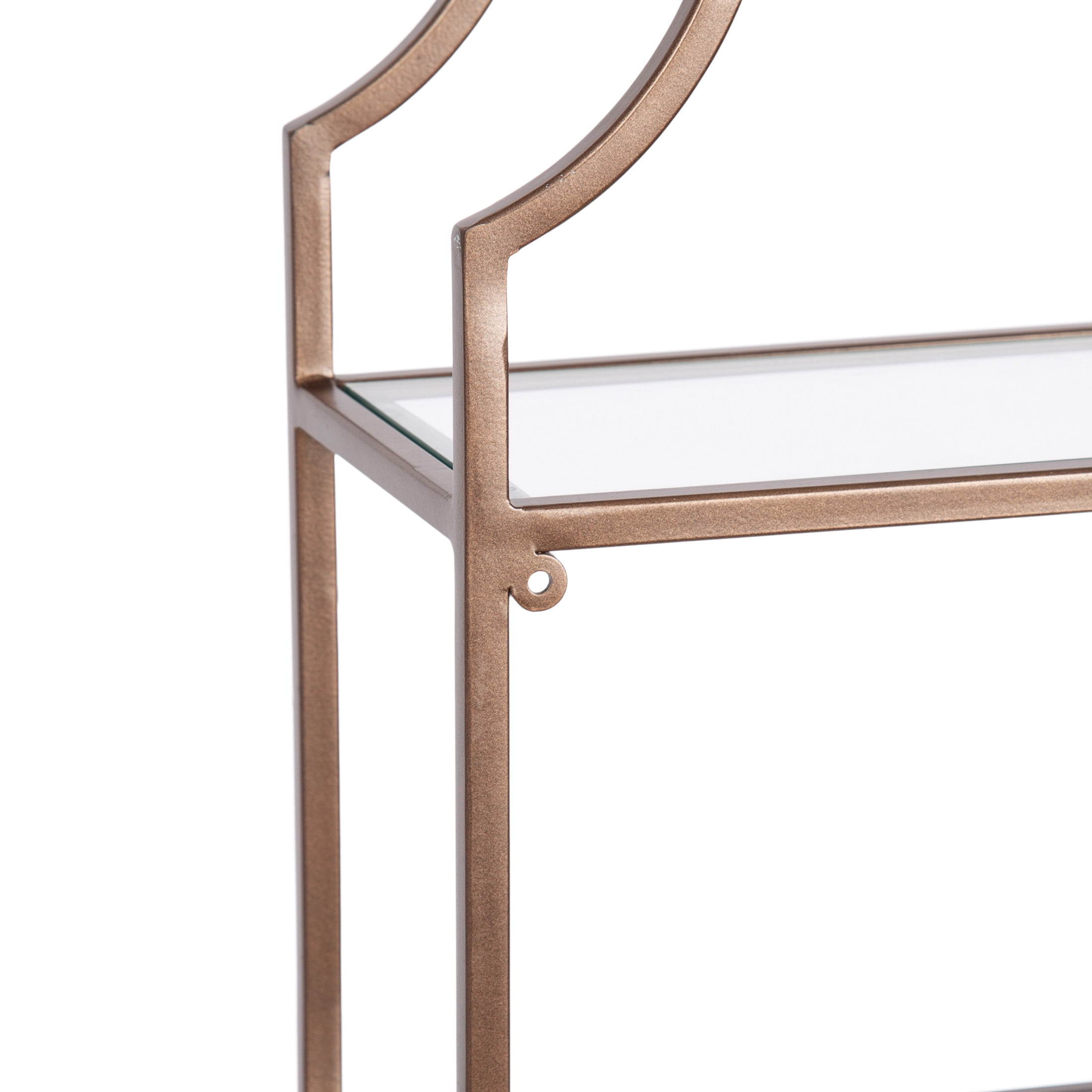 Kate and Laurel Leanna Scalloped Three-Tiered Wall Shelf, 20 x 6 x 32, Bronze, Decorative Floating Shelf Storage and Wall Organizer for Bathroom Over Toilet Storage or Display