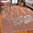 thumbnail image 3 of Floral Decorative Rug, Romantic Royal Leaf Pattern Yellow Colored Blossoming Branch Leaves Art, Quality Carpet for Bedroom Dorm and Living Room, 6 Sizes, Pale Redwood, by Ambesonne, 3 of 4