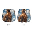 thumbnail image 3 of Yiaed Blue Sky White Cloud Eagle Print Women's Running Shorts with Liner 3 Zipper Pockets Elastic Workout Athletic Gym Yoga Shorts-Small, 3 of 7