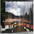 thumbnail image 4 of Ambesonne Yellowstone Shower Curtain, Hot Spring Scenery, 69"Wx84"L, Orange Brown, 4 of 5