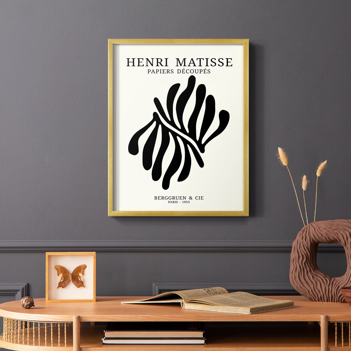 Matisse CDIX in Gold Solid Wood Framed Print No Nail Hanging