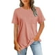 thumbnail image 2 of Sudadera con capucha extragrande,Camiseta informal de manga corta para mujer, cuello redondo, tejido ligero de imitación de tejido de barco, corte regular para uso diario, sopatenor, 2 of 7
