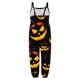 thumbnail image 5 of Gunia Toddler Girl Halloween Outfit Flannel Pumpkin Kids Suspender Romper Loose Harem Style Jumpsuit Festive Party Outfits Black 2-3 Years, 5 of 5