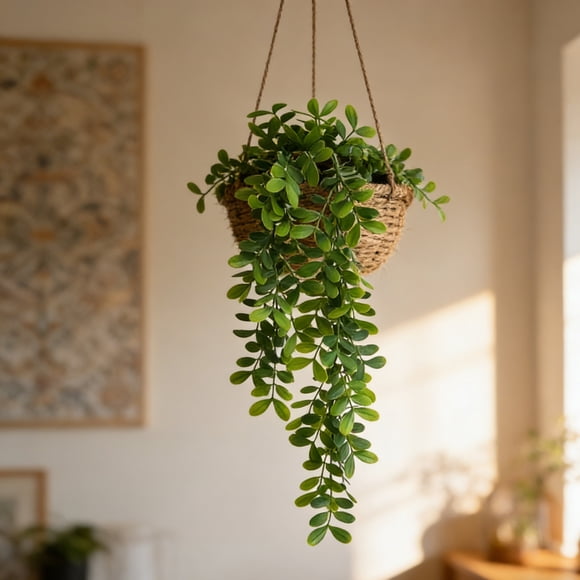 Artificial Hanging Leaves Plants,28" Hanging Fake Plants Faux Ferns Ivy Willow Vine Leaves Wall ,Indoor Fake Vines Ivy Leaves Greenery Artificial Vine for Garden Wedding Spring Summer Home Decor