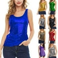 thumbnail image 4 of Outfmvch Débardeurs Sans Manches pour Femmes, Débardeurs Camisole pour Femmes, Débardeurs à Paillettes, Débardeurs à Bretelles, Blouses T-Shirts, Débardeurs Yoga, Débardeurs Basiques Rouges 2TG, 4 of 7