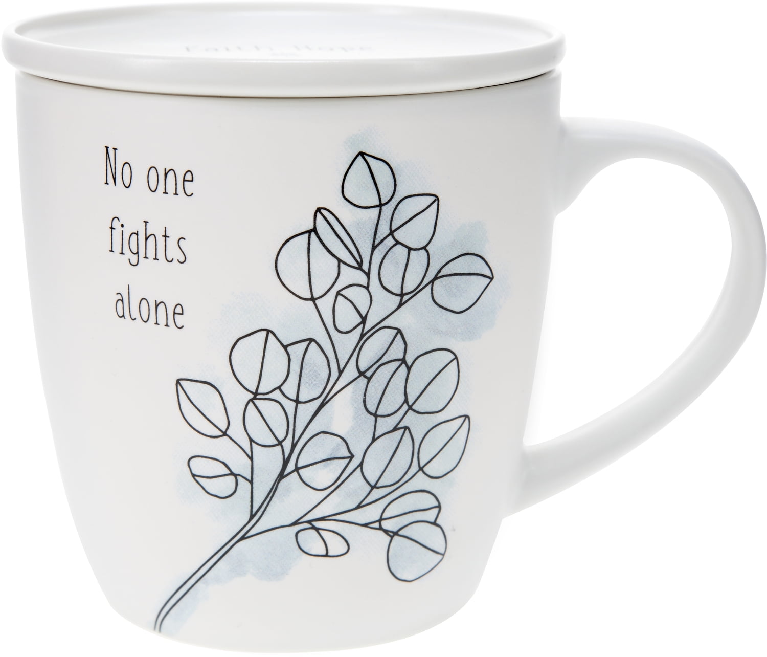 No One Fights Alone - 17 oz Cup with Coaster Lid