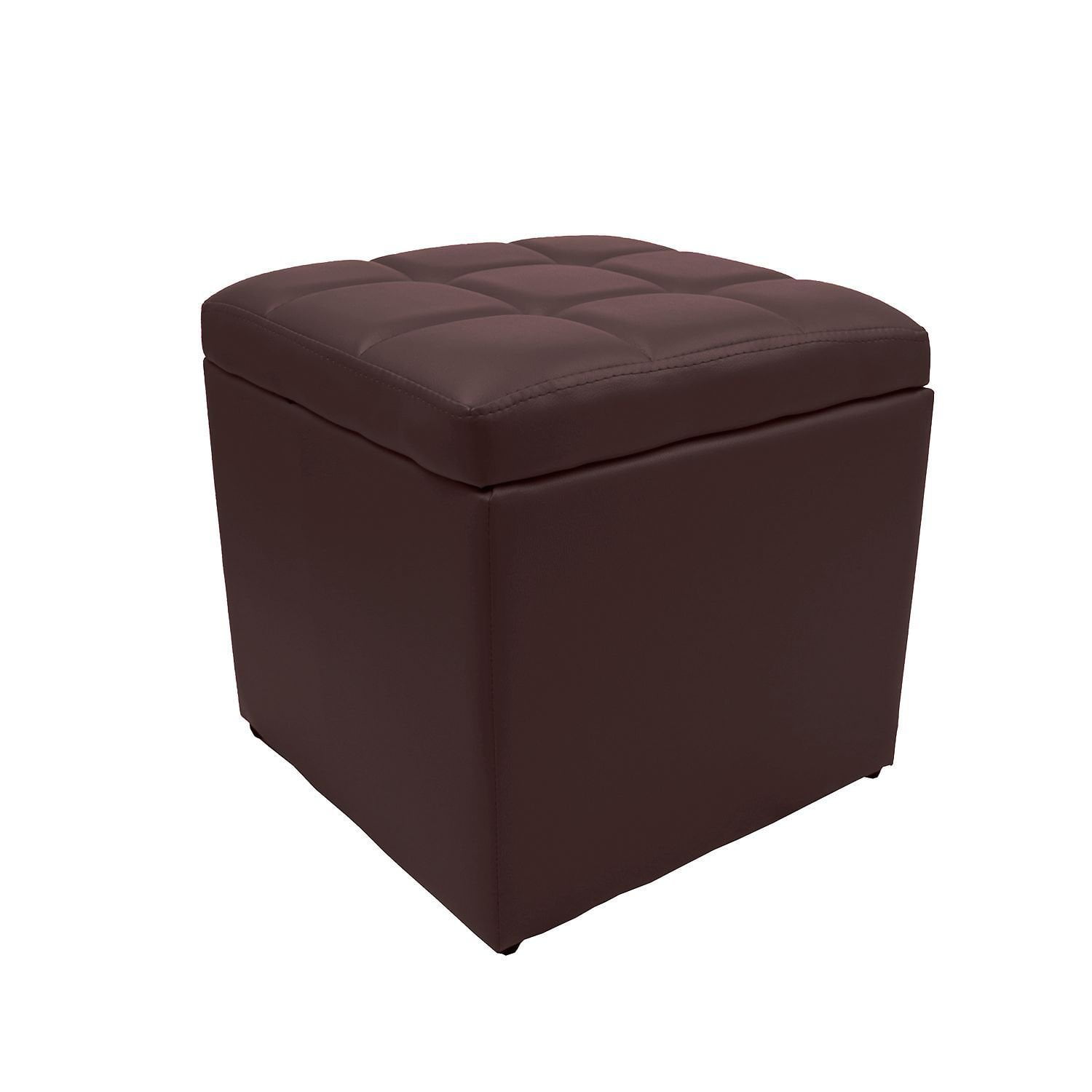 Faux Leather Ottoman Pouffe Large Storage Box Foot Stools 1 2 Seater Bench Seat 