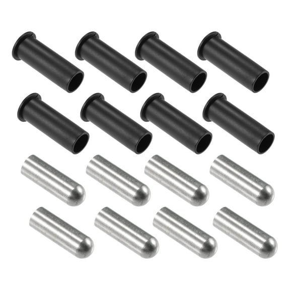 Door Hinge Pin Bolts for Jeep Wrangler JK JKU JL JLU Metal Plastic Silver Tone Black 16 Pcs