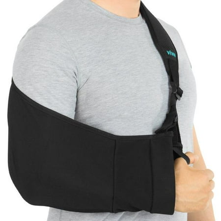 Vive Arm Sling - Medical Support Strap for Broken, Fractured Bones - Adjustable Shoulder, Rotator Cuff Full Soft Immobilizer - For Left, Right Arm, Men, Women, Subluxation, Dislocation, Sprain, (Best Sling For Broken Collarbone)