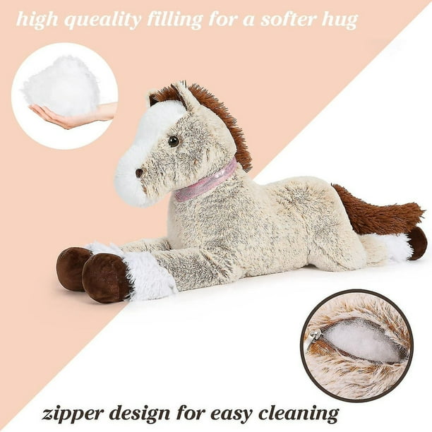Animal de peluche de caballo gigante juguete de almohada de felpa de caballo largo Marron Walmart en linea