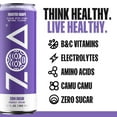 thumbnail image 6 of ZOA Zero Sugar Energy Drinks, Variety Pack - Sugar Free with Electrolytes, Healthy Vitamin C, Amino Acids, Essential B-Vitamins, and Caffeine from Green Tea - 12 Fl Oz (12-Pack), 6 of 6