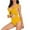 Yellow, variant on Uaswgudfs Women's Deep V-Neck One-Piece Swimsuit with Ruffled Trim Accents, Adjustable Tie Details, Ribbed Stretch Fabric Army Green L
