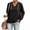Black #0267, variant on Women V Neck Hoodie Long Sleeve Casual Pullover Sweatshirt Relaxed Fit Hooded Top with Kangaroo Pocket