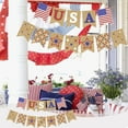 thumbnail image 4 of Elainilye Independence Day Banner, Five Pointed Star Colored Linen String Flag for 4th July Party Decorations, Patriotic Hanging Bunting Backyard Celebration, C, 4 of 6