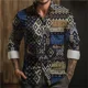 thumbnail image 1 of Camisa de manga larga con estampado de patchwork en blanco y negro para hombre 2024, ropa de diseñador con botones de solapa informal de moda para hombre, 1 of 6