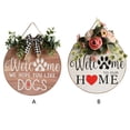thumbnail image 3 of Hope You Like Dogs Wooden Sign with Paw Bow Rustic Farmhouse Wall Hanging Wreath for Front Door Home Outdoor Decorations, 3 of 17