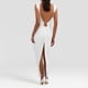 thumbnail image 3 of Vestido de fiesta con espalda abierta y aberturas para mujer: sexy, con cuello en V, corte ajustado y abertura lateral, poliéster y spandex, para vacaciones de verano y salidas nocturnas, 3 of 6