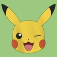 thumbnail image 2 of Girl's Pokemon Pikachu Wink Face  Graphic Tee Green Apple X Large, 2 of 4