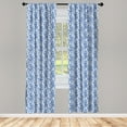 thumbnail image 4 of Ambesonne Blue Window Curtains, Traditional Gzhel Look Floral, Each 28" W x 84" L, Cobalt Blue White, 4 of 4
