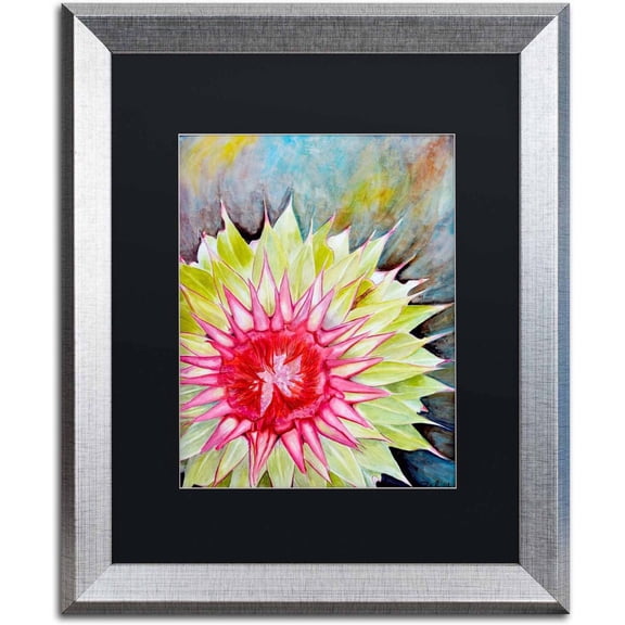 Trademark Fine Art "Alberta and Einstein" Canvas Art by Lowell S.V. Devin Black Matte, Silver Frame