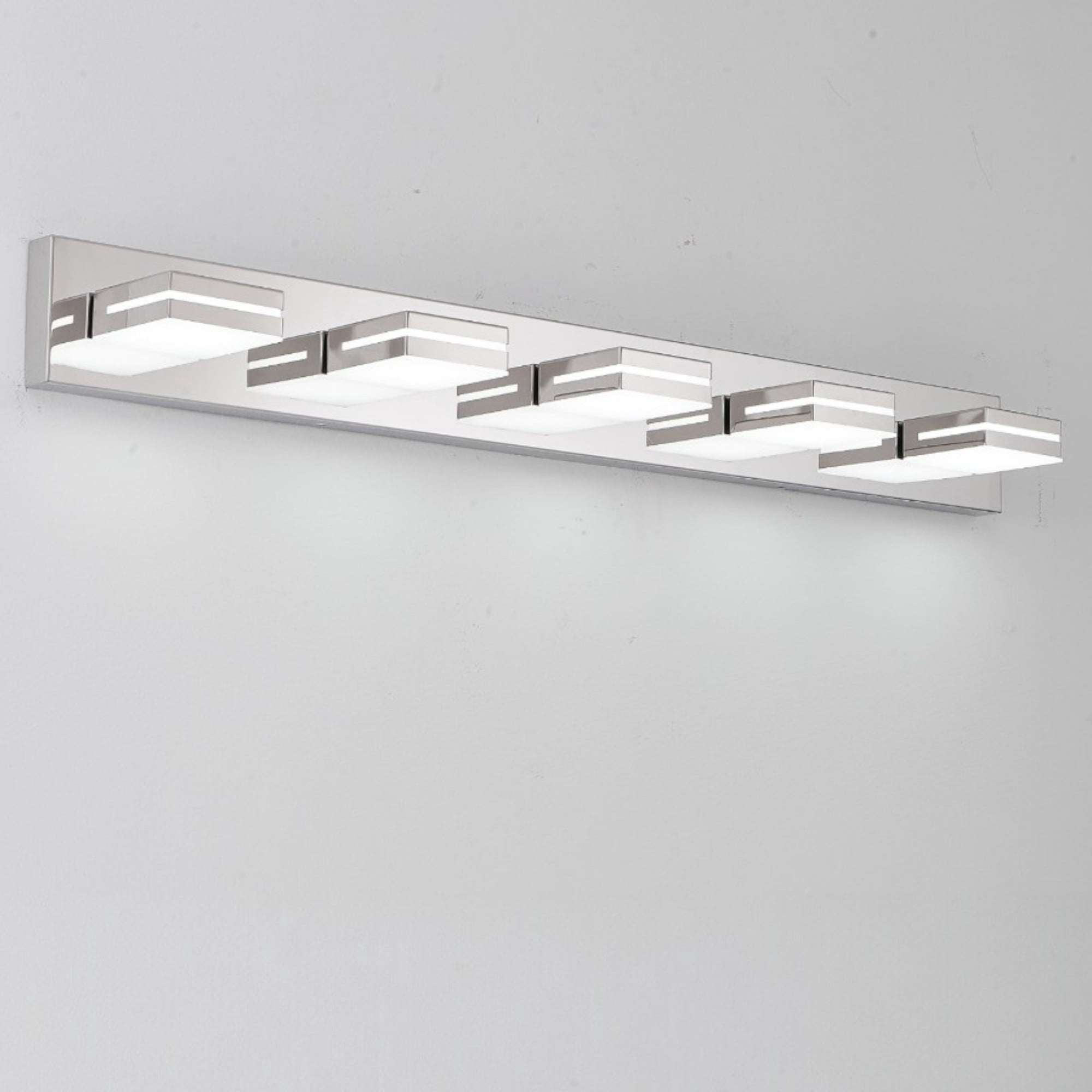 JESTOP Dimmable LED Modern Bathroom Vanity Light Fixtures Modern Acrylic Bathroom Wall Lighting Fixtures Over Mirror (Cool White 6000K)