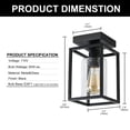 thumbnail image 5 of Briignite Farmhouse Flush Mount Ceiling Light Fixture, Black Metal Frame Ceiling Light Fixture with Clear Glass Shade,for Kitchen Island Entryway Porch Foyer, 5 of 5