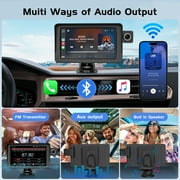 MRQ 9 Portable Wireless Apple Carplay & Android Auto,2.5K Dash Cam,1080p Backup Camera, Car Audio Receivers GPS Navigation Mirror Link, Bluetooth,FM, Siri