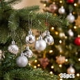 thumbnail image 3 of Neoargh 36 Pack 1.18‑Inch Hanging Christmas Baubles Set, Plastic Ornaments for Xmas Tree Decor, Silver, 3 of 6