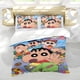 thumbnail image 5 of Crayon Shin-chan Conjunto de sábanas temático, trío de piezas, cómodo y amigable con la piel, diseño único, regalo de decoración para el hogar para familiares, amigos y fans, 90 cm * 190 cm, 5 of 6