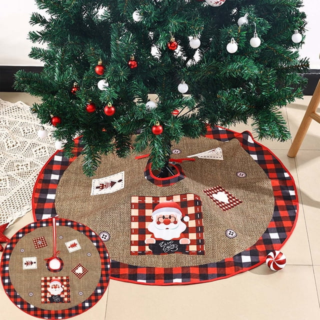 Fiudx Liquidación navideña Adornos navideños Falda para árbol de Navidad Falda para árbol impresa Decoración para árbol de Navidad para el hogar