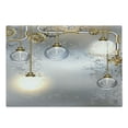 thumbnail image 1 of Industrial Cutting Board, Steampunk Style Antique Composition Brass Fastening Round Print, Decorative Tempered Glass Cutting and Serving Board, Large Size, Yellow Grey White, by Ambesonne, 1 of 1