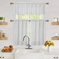 thumbnail image 7 of Linen Valance for Kitchen Window, Rustic Farmhouse Linen Blend Crude Window Curtain Valances for Bathroom Living Room, Natural, 26"Wx24"x2, 7 of 7