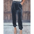 thumbnail image 1 of Pantalones de terciopelo dorado para mujer de otoño e invierno, pantalones rectos, pantalones casuales con cintura elástica, 1 of 6