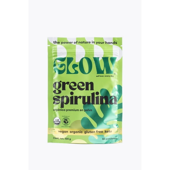 Green Spirulina Orgánica 100 g en Polvo GLOW Superfoods