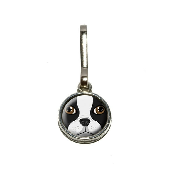 Boston Terrier Face - Dog Pet Charm Zipper Pull