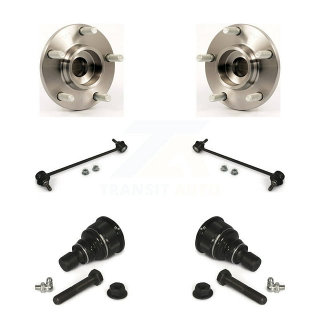 Transit Auto Front Hub Bearing Assembly Suspension Lower Ball Joint and Sway Bar Stabilizer Link Kit for Car Mazda 3 - Left Right Side (Driver Passenger) K77-102155