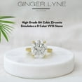 thumbnail image 2 of Solitaire 4Ct Round Cut Engagement Ring for Women Sterling Silver 8A CZ Ginger Lyne Collection - 7,Gold Tone, 2 of 7