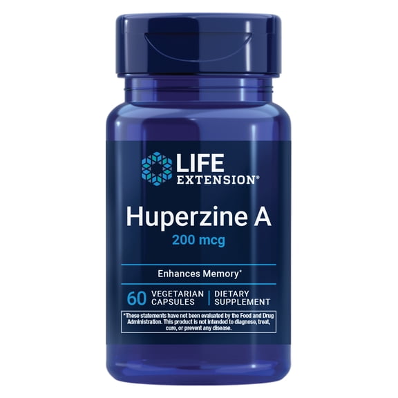 Life Extension Huperzine A 200 mcg – Huperzine A Supplement for Brain Health and Enhance Memory – Toothed Clubmoss Herb Extract Formula - Gluten-Free, Non-GMO, Vegetarian – 60 Capsules