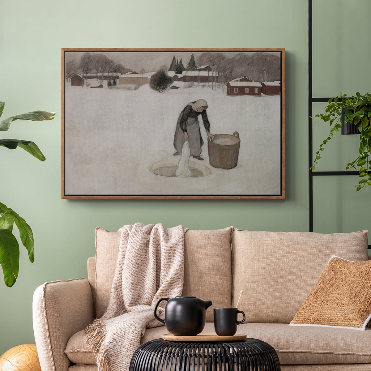 Vintage Landscape-CCCXCIX By Wexford Home Framed in Walnut Wood Gallery Wrapped Canvas 17 in. x 25 in.