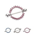 thumbnail image 2 of pitrice Rhinestone Crystal Body Nipple Barbell Piercing Rings Nipple Ring Barbell Body Piercing Jewelry Nipple Ring, 2 of 9