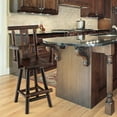 thumbnail image 2 of Costway Wooden Bar Stool Swivel Bar Height Kitchen Patio Chair with Back & Armrest Brown, 2 of 10