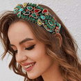 thumbnail image 5 of Baroque Crystal Embellished Hairband Bejewelled Wide Velvet Headbands Sparkly Wedding Party Headwear, 5 of 5