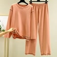 thumbnail image 2 of BLVB Fall Winter Pajamas for Women 2 Piece Outfits Plush Cozy Crewneck Long Sleeve Tops and Pants Sets Sleepwear, 2 of 5
