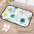 thumbnail image 2 of GZHJMY Bathroom Rugs Mats Non-Slip, Soft Microfiber Absorbent Bath Mats for Shower Bathtubs, Christmas Blue Gold Snowflakes Indoor Entrance Door Mats Bedroom Laundry 31”x20” Carpet Runner, 2 of 7