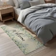 thumbnail image 3 of Kitchen Runner Rugs, Watercolor Green Leaves on Linen 2'x4' Throw Rug with Tassels, Pastoral Botanical Washable Soft Floor Carpet Runner for Hallway Bedroom Bathroom Laundry Room, 3 of 9
