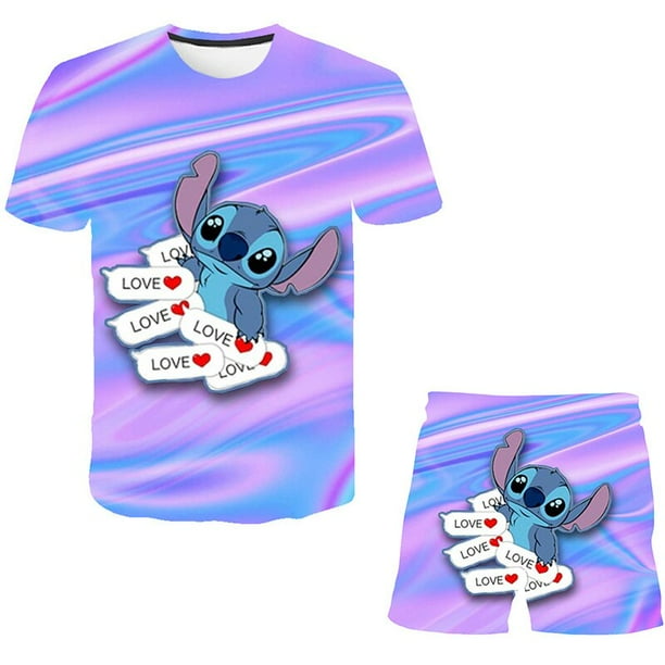 Conjuntos de ropa de punto de Disney para niños, ropa de verano para bebés, camiseta de manga corta para niñas y pantalones, trajes de 2 uds, ropa para niños de 1 a 149T Gao Jinjia LED